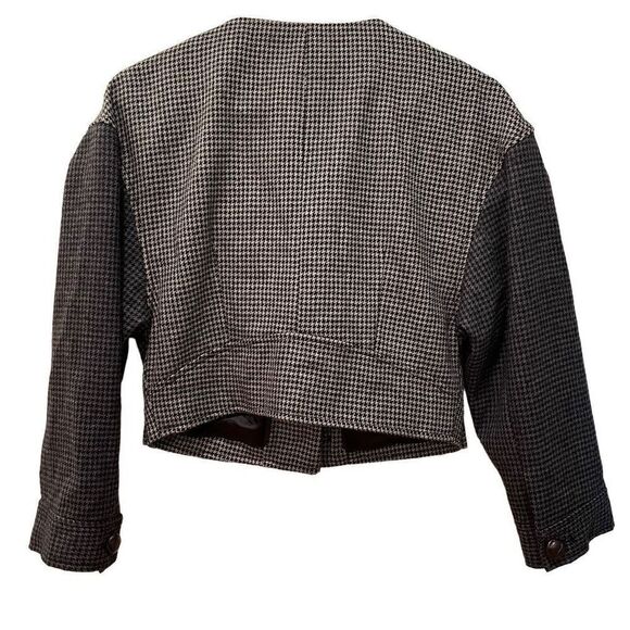 J. Crew Women’s Jacket Blazer Safari Academia Cropped Houndstooth SAMPLE Size 6 - Picture 2 of 7